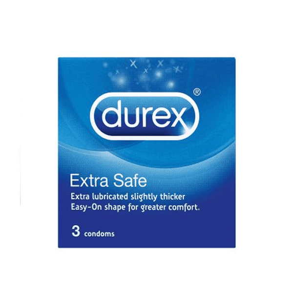 durex extra safe with extra lubricated slightly thicker imported condoms 3s