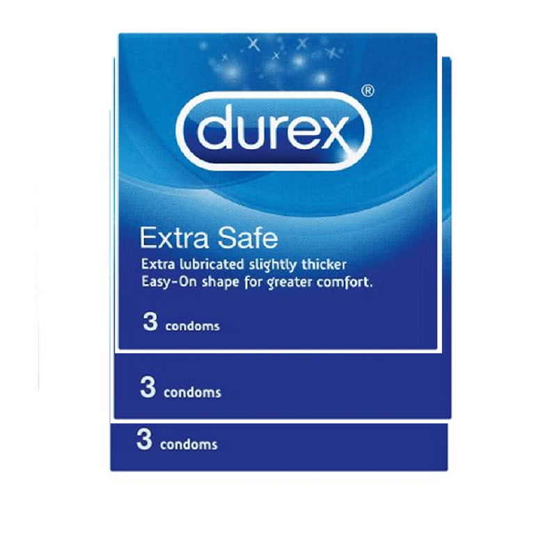 durex extra safe with extra lubricated slightly thicker imported condoms 3s